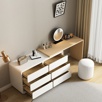 Organisateur de commode Maxky Tout-en-un Meubles de luxe Chambre à coucher Étagère d'angle multifonctionnelle Style simple Wabi-Sabi Table de maquillage