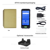 Dingdata LTE 4G PDA portable Android 15 Lecteur de codes-barres RFID LF 134,2Khz Lecteur IP67 pour entrepôt Exploitation agricole