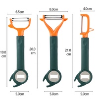 Gloway Gadgets Ouvre-bouteille multifonctionnel en plastique en acier inoxydable 4 en 1 Éplucheur de cuisine 3 pièces Ensemble d'éplucheur de fruits et légumes