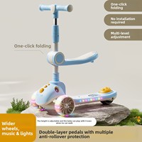 Nuevo Scooter para Niños de 2 a 12 Años; Scooter Plegable 3 en 1 de Material PP para Niños y Niñas con Luces y Música