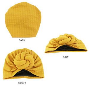 Phi mô hình hai lớp thắt nút đầu kết thúc tốt đẹp cho phụ nữ satin lót pre-thắt nút Beanie tóc bao gồm khăn xếp - Product Image 2