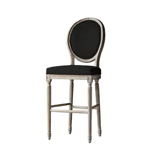 法国鬼酒吧凳餐厅椅廉价橡木木路易高腿黑色吧椅
