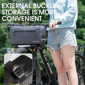 Sac de guidon de vélo WEST BIKING grande capacité, grande ouverture, réfléchissant, multifonction, avec boucle, fermeture éclair et bandoulière - Product Image 4