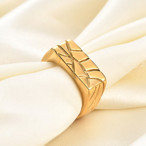 Bague en acier inoxydable 10MM à motif géométrique, bijoux de mode pour femmes, cadeau - Product Image 4