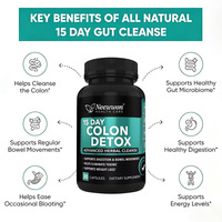 Capsules de désintoxication du côlon Neewwon 15 jours, nettoyage intestinal avancé à base de plantes, favorise la digestion et la santé intestinale, 30 capsules en stock