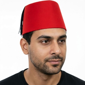 Cappello Fez Rosso per Adulti con Nappa Nera, Cappello Turco Ottomano per Halloween, Cosplay, Accessorio Unisex per Feste - Product Image 6