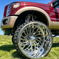 Jantes en alliage forgé polies sur mesure de 20 à 26 pouces, multi-rayons creux à rebord profond pour Ford F250, Silverado, GMC Sierra Pickup