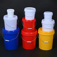 Seau en plastique PP blanc de qualité alimentaire, robuste, recyclable, avec couvercle et poignée, pour peinture à l'huile, 5 gallons (10/18/20 L), vente en gros