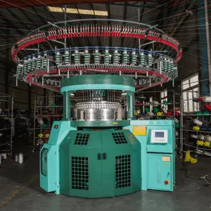 ماكينة حياكة دائرية احترافية من Xiamen ، ماكينة حياكة أنبوبية دائرية بعرض مفتوح ، ماكينة حياكة جيرسي مزدوجة
