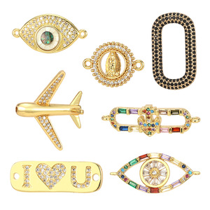 Conectores <span class=keywords><strong>de</strong></span> avión huecos artesanales con <span class=keywords><strong>ojo</strong></span> <span class=keywords><strong>de</strong></span> arcoíris <span class=keywords><strong>de</strong></span> circonita cúbica, amuleto <span class=keywords><strong>de</strong></span> chorro <span class=keywords><strong>de</strong></span> aire, dijes <span class=keywords><strong>de</strong></span> dos orificios para la fabricación <span class=keywords><strong>de</strong></span> joyas simbólicas - Product Image 5