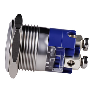 Interruptor de Botón Pulsador de 16mm 19mm NO 10A de Acero Inoxidable Impermeable IP65 Industrial Momentáneo con Retención e Iluminación LED de Anillo 250V - Product Image 3
