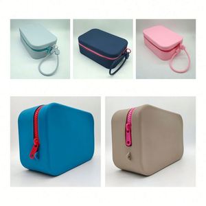Bolsa de Cosméticos de Silicona con Asa Suave, Impermeable, Gran Capacidad, Cierre de Cremallera, Bolsa de Viaje Personalizada con Logotipo para Maquillaje - Product Image 6