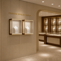 Présentoir à bijoux rétro français en bois rose, ensemble de comptoir de réception avec LED, design personnalisé haut de gamme, durable, de haute qualité, de luxe