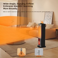 Chauffage PTC transfrontalier pour la maison, souffleur d'air chaud à chauffage rapide, flamme verticale simulée, télécommande intelligente 1500-2000W