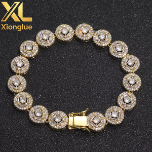 European American Fashion Versatile Zircon Cuban <b>Chain</b> Necklace for Unisex 18K Gold Plated <b>Copper</b> 18 Inches Cool Street Style - Product Image 1