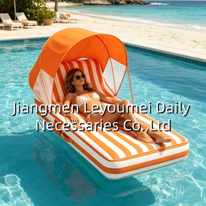 Nouveau transat gonflable individuel 2026 avec auvent, flotteur de piscine en tissu adapté pour piscine et plage, idéal pour bronzer en extérieur - Product Image 3