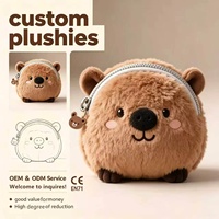 Monedero de peluche personalizado con forma de oso, llavero de peluche, cartera pequeña