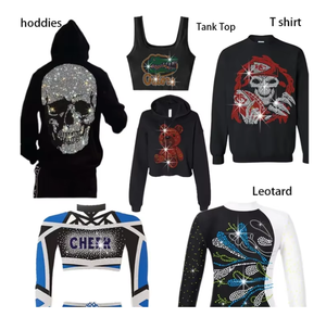 Precio de fábrica Cheer Bling Hotfix Iron-On Rhinestone Diseño para ropa para camisetas Sujetadores Uniformes Tank Tops - Product Image 6