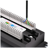 Haina Gigabit Cat6 24-Port Network Distribution Frame Kelas Teknik 1U Kabinet Rak Baja Cold-Rolled Panel Patch HN-624