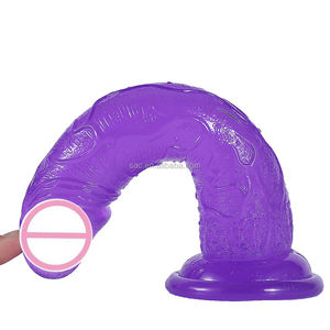 لعبة جنسية مثيرة للنساء، قضيب اصطناعي من المطاط مع كأس شفط، هزاز كريستالي للاستمناء - Product Image 5