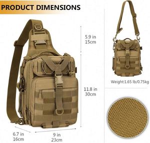 กระเป๋าสะพายข้างแบบ MOLLE ฟรีตัวอย่าง  กระเป๋าคาดอก กระเป๋าเป้สะพายไหล่ กระเป๋าใส่ผ้าอ้อม กระเป๋าสำหรับมอเตอร์ไซค์ จักรยาน กระเป๋าเดินทาง - Product Image 6