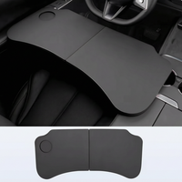 Table pliante en cuir pour Tesla Model 3/Y - Table de repas et bureau pour ordinateur portable côté passager