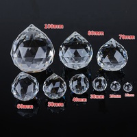 C & H Cristal K9 Clair Poli Éclairage Pendentif Boules À Facettes Lustre En Verre avec Boule Suspendue Lustre Pièces Pendentif À Facettes