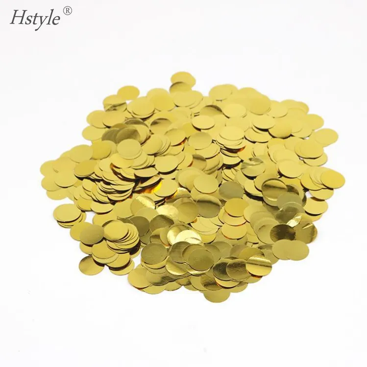 Hstyle 1.5cm 10G Metallic Gold Silver Tissue Paper Circle Confetti Party Decoration Wedding Baby Shower Favor CF001