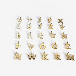Abalorios con Letras del Alfabeto |   Colgante de Acero Inoxidable Chapado en Oro PVD de 18K con Inicial para Creación de Joyería DIY |   Duradero e Hipoalergénico - Product Image 5