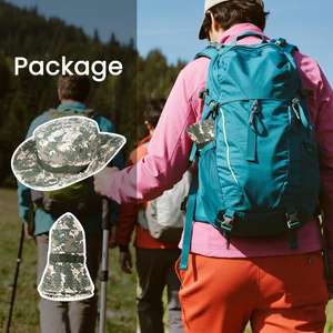 Sombrero de pescador de ala ancha para exteriores, para pesca y montañismo, con borde redondo, gorra de senderismo con estampado de camuflaje o liso, ¡Gran oferta! - Product Image 6