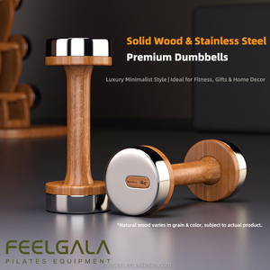 Set di Manubri Regolabili in Legno di Rovere Rosso, Pesi per Pilates di Lusso, Manubri in Legno Massiccio Antiscivolo per Allenamento Professionale in <span class=keywords><strong>Palestra</strong></span> - Product Image 3