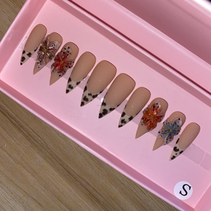 Promotion 2025 : <span class=keywords><strong>Faux</strong></span> Ongles Rectangulaires <span class=keywords><strong>XXL</strong></span> 3D Effet Cercueil Y2K Spicy Girl, Strass DIY, Faits Main, à Coller - Product Image 2