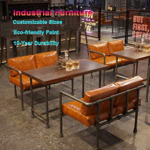 บาร์บูธโลหะสไตล์วินเทจอุตสาหกรรมแบบทันสมัยชุดเฟอร์นิเจอร์ที่นั่งแบบทนทานสำหรับร้านกาแฟห้องรับประทานอาหารสำหรับบาร์นอกบ้าน - Product Image 1