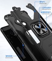 Coque de téléphone avec béquille de conception militaire pour Infinix Zero 8, testée contre les chutes, avec fixation magnétique