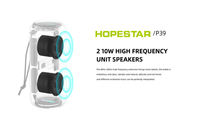Altavoz Bluetooth Portátil Hopestar P39 de 20W, Resistente al Agua IPX6, con Luz RGB, TWS Estéreo, Radio FM, para Exteriores, Fácil de Transportar