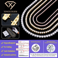 Collier Chaîne Tennis Personnalisé Hommes Femmes 2-6mm en Argent Sterling 925, Sertissage Complet Diamants VVS Certifiés GRA ou Moissanite