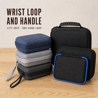 Ensemble de sacs de transport multi-tailles avec fermeture éclair, sangle de poignet, poignée supérieure et bordure bleue pour un rangement portable