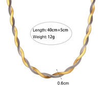 Bijou Fantaisie Collier Pendentif Bracelet en Acier Inoxydable Plaqué Or 18K PVD Chaîne Serpent Tressée Multi-rangs pour Femmes et Hommes