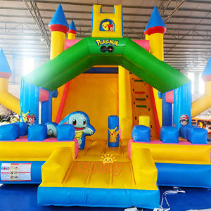 Grand château gonflable combiné pour enfants et adultes, usage commercial extérieur, avec toboggan gonflable pour fêtes - Product Image 2