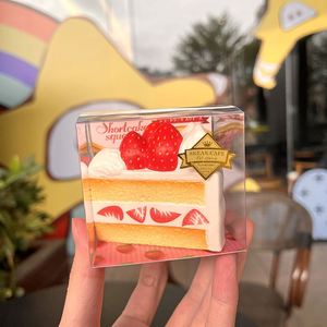 Produit transfrontalier très demandé : Gâteau à la fraise simulé à rebond lent, jouet anti-stress et de décompression souple en PU, vente en gros - Product Image 4