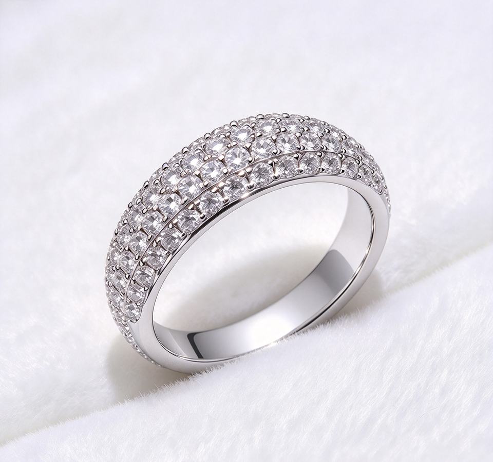 Key Rings Dimonds Custom Wide Version Luxury Round Brilliant Cut Lab Grown Diamond IGI ...