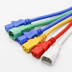 Сверхмощный сют 3 * 14AWG ПВХ кабель (IEC-320-C19 для IEC-320-C14-желтого цвета