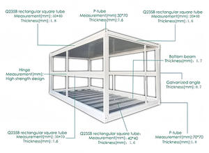 Casa Prefabricada de Acero Ligero de 1 Dormitorio, Lista para Usar, Plegable, Móvil, para Oficina, Instalación Rápida, Diseño Moderno, Casa Contenedor - Product Image 2