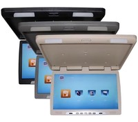 Moniteur de toit rabattable LED HD 1080P de 19 pouces avec lecteur multimédia audio haute résolution, carte SD et USB pour bus/camping-car/SUV, garantie 1 an