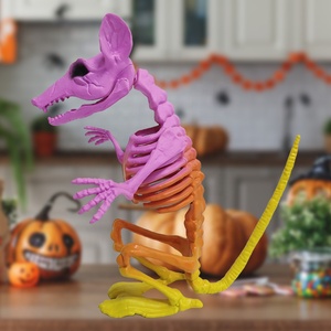 <b>Plastic</b> Halloween Decor <b>Animal</b> Anatomical Teaching Model Multicolor Skeleton Rat Prop for Yard Haunted House Decoration - Product Image 3