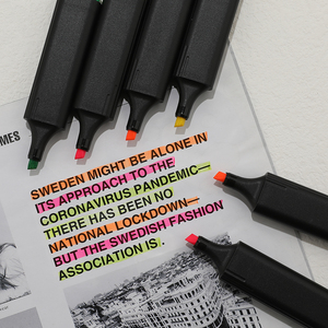 Đen phẳng Thùng 6 cổ điển trường Highlighter - Product Image 5