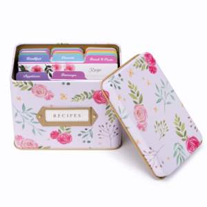 High Quality Rectangular Prayer Gift Card Tin <strong>Recipe</strong> <strong>Box</strong> with Cards and Dividers Card 4x6 Boxes Set Tin <strong>Recipe</strong> Packaging - Product Image 6