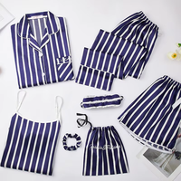 Ensemble de pyjama décontracté en satin de polyester tissé doux pour femmes, avec tissu respirant à séchage rapide et taille élastique