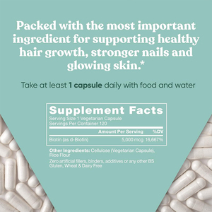 Cápsulas de Biotina Pura para un Cabello Saludable, Cápsulas Veganas de Biotina para Uñas Fuertes, Suplemento de Biotina, Cápsulas de Colágeno para una Piel Radiante - Product Image 2
