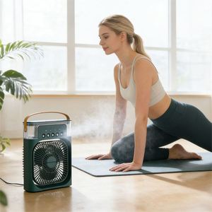 Ventilateur rafraîchissant portable vert à grande capacité pour la maison, idéal pour le yoga et la promotion, vente en gros - Product Image 3